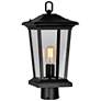 1_CWI Leawood 18" High Black Finish Outdoor Lantern Post Light