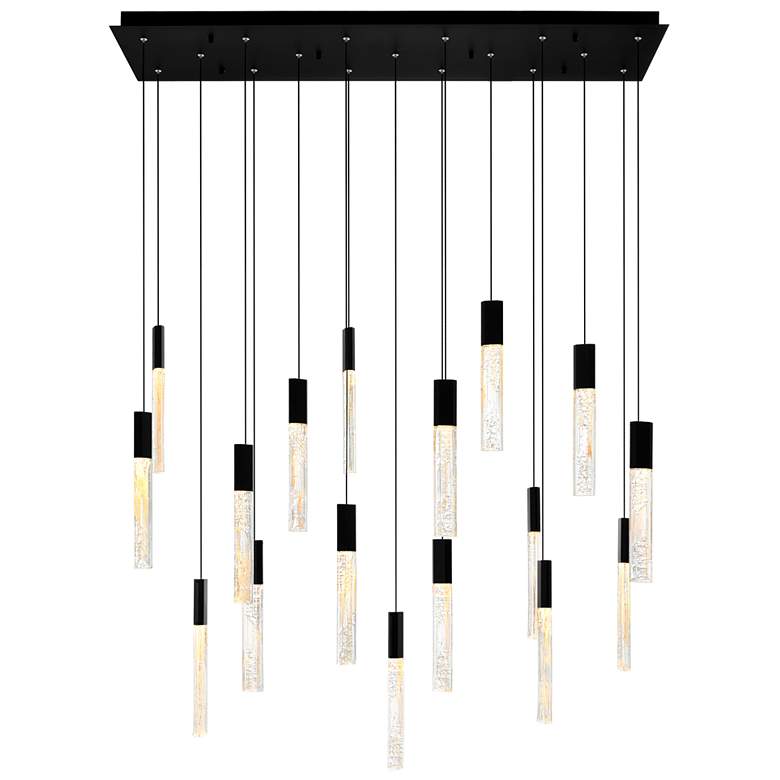 Image 1 CWI Lighting Greta 48" Black 17-Light Modern Crystal LED Pendant
