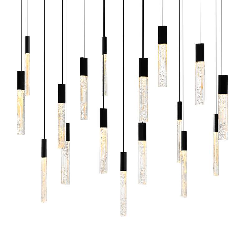 Image 2 CWI Lighting Greta 48" Black 17-Light Modern Crystal LED Pendant more views