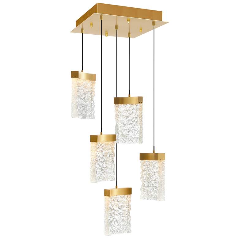 Image 1 CWI Lighting Lava 12" Wide Brass LED Multi-Light Modern Pendant