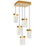 1_CWI Lighting Lava 12" Wide Brass LED Multi-Light Modern Pendant