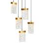 2_CWI Lighting Lava 12" Wide Brass LED Multi-Light Modern Pendant more views