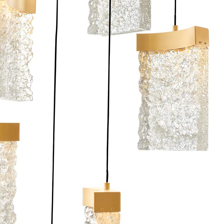 Image 3 CWI Lighting Lava 12" Wide Brass LED Multi-Light Modern Pendant more views