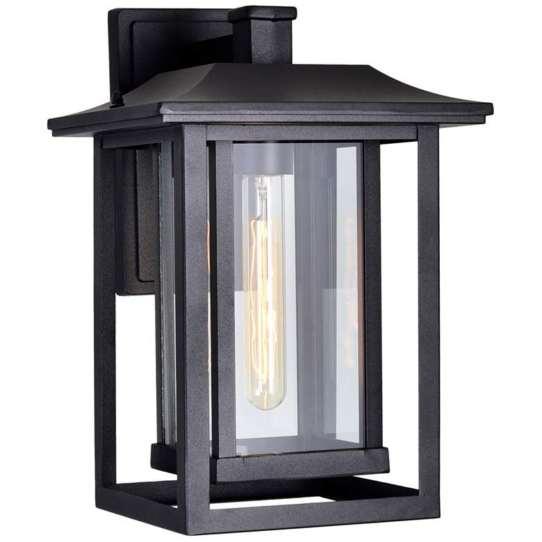 Image 1 CWI Lighting Winfield 13 1/2" High Black Finish Outdoor Wall Light