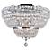 CWI Stefania 24" Wide 9-Light Chrome and Crystal Bowl Ceiling Light