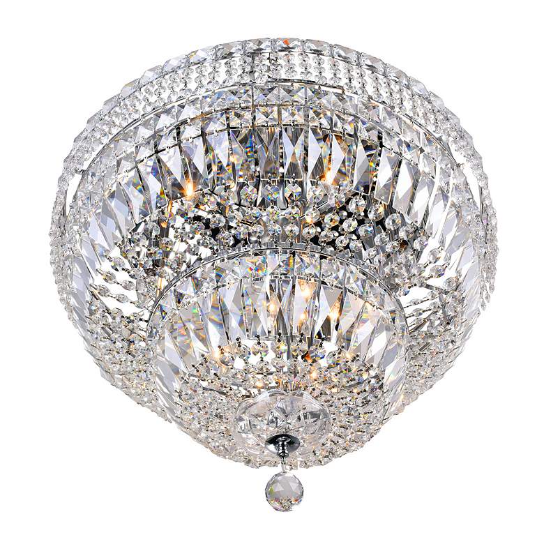 Image 3 CWI Stefania 24" Wide 9-Light Chrome and Crystal Bowl Ceiling Light more views