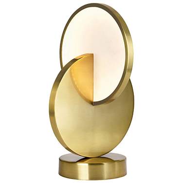 CWI Tranche 16" High LED Lamp Brushed Brass Accent Table Lamp