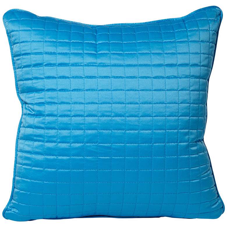 Image 1 Cyan 18 inch Square Stitched Decorative Pillow