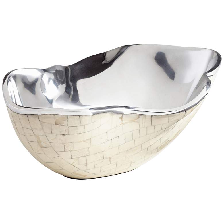 Image 1 Cyan Design 13 3/4" Wide Bay Breeze Large Nickel Bowl