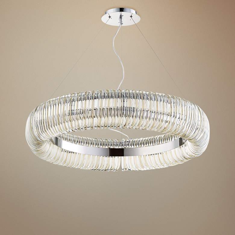 Image 1 Cyan Design Beaming Around 32" Wide Chrome Pendant Light