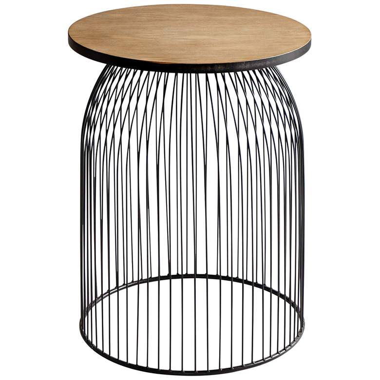 Image 1 Cyan Design Bird Cage 23 1/2 inch Graphite Natural Accent Stool