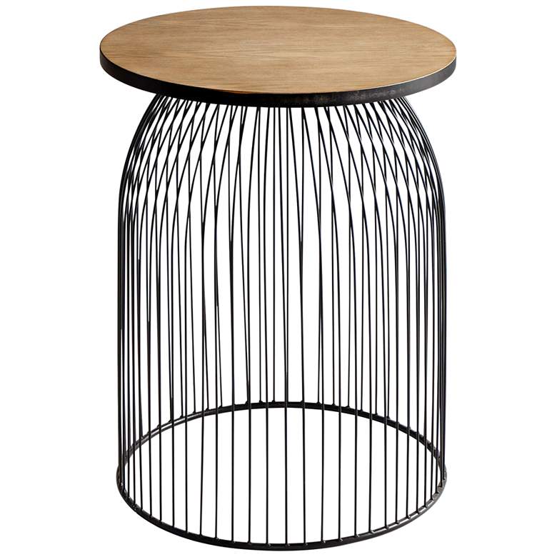 Image 1 Cyan Design Bird Cage 23 1/2" Graphite Natural Accent Stool