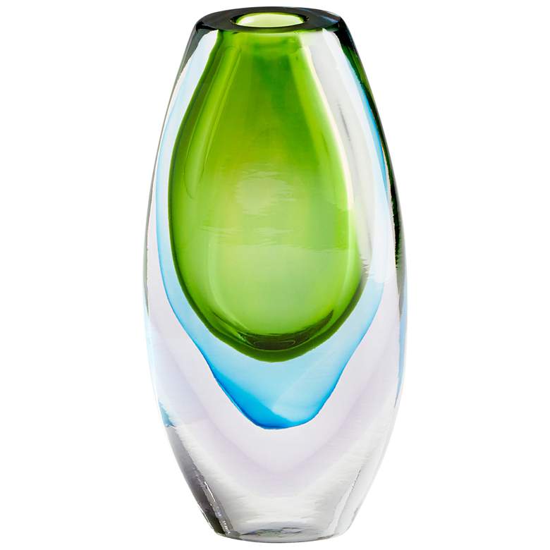 Image 1 Cyan Design Canica Blue and Green 9 3/4 inchH Small Glass Vase