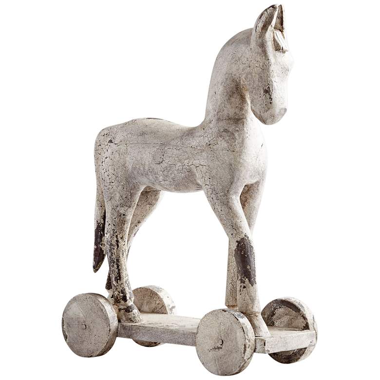 Image 1 Cyan Design Carry On 18 3/4"H Antique White Wood Sculpture