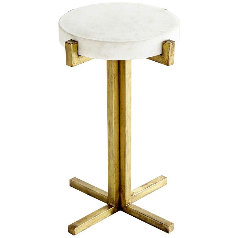 Image 1 Cyan Design Discus White and Gold Round Side Table
