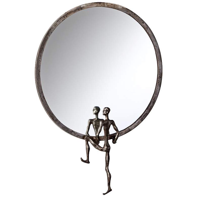 Image 2 Cyan Design Kobe II Raw Steel 18" x 24 1/2" Wall Mirror