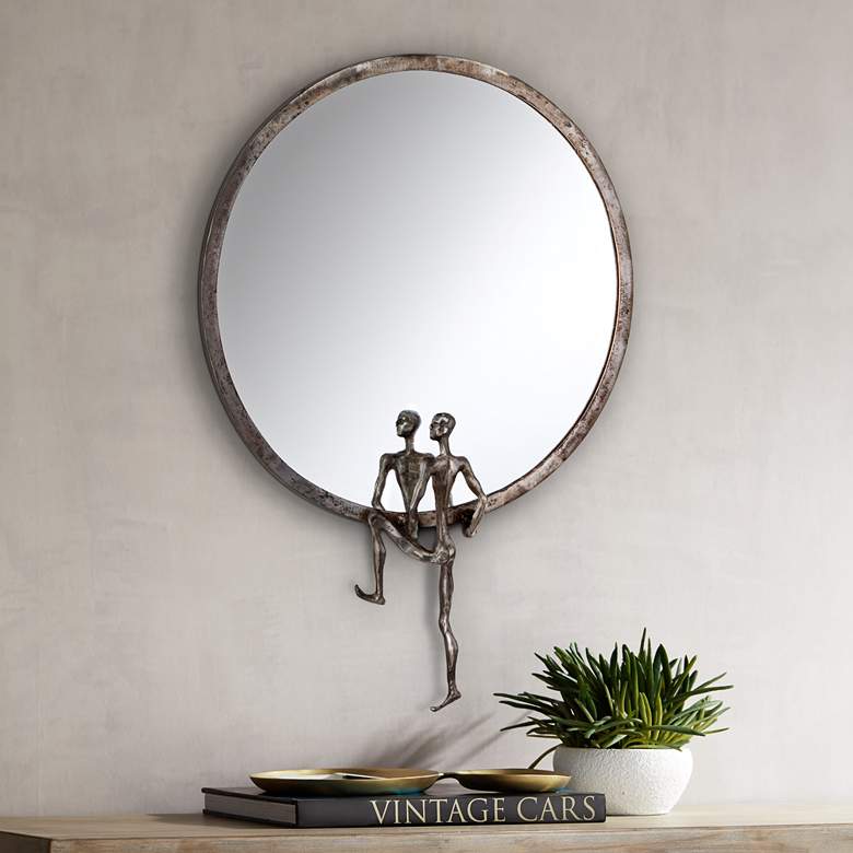 Image 1 Cyan Design Kobe II Raw Steel 18" x 24 1/2" Wall Mirror