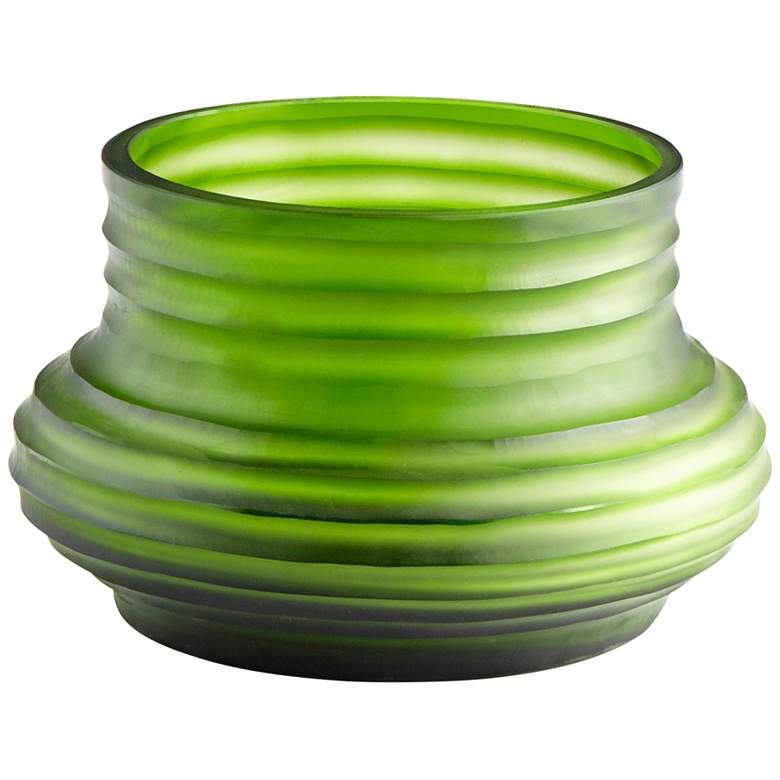 Image 1 Cyan Design Leo 8 1/2" Wide Small Ribbed Green Glass Vase