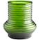 Cyan Design Leo 9" High Large Ribbed Green Glass Vase