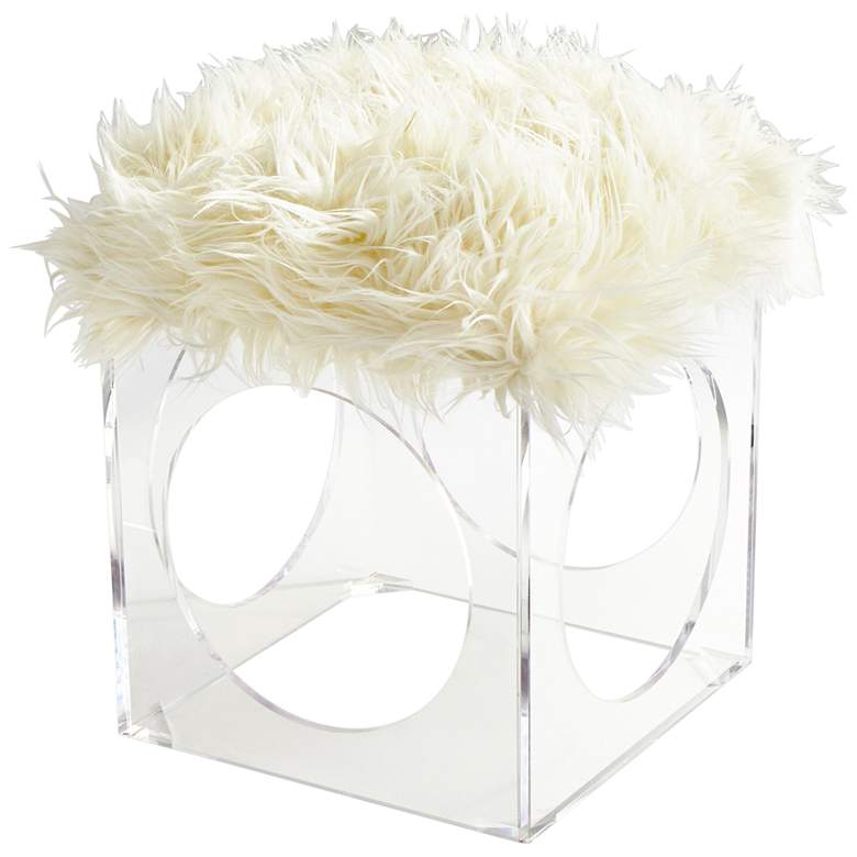 Image 1 Cyan Design Mitza 21 3/4" Clear and White Accent Stool
