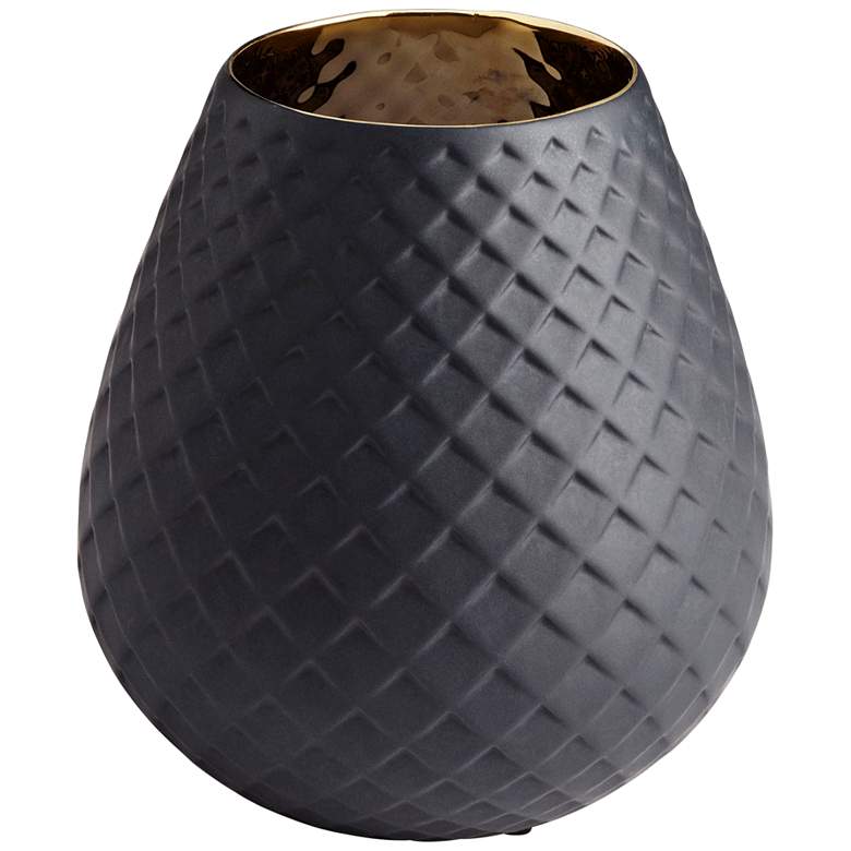 Image 1 Cyan Design Pinapod 8 inchH Matte Black and Gold Ceramic Vase
