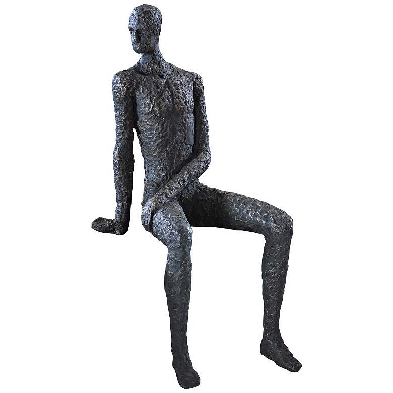 Image 1 Cyan Design Posing Man 11" High Black Finish Shelf Decor Sculpture