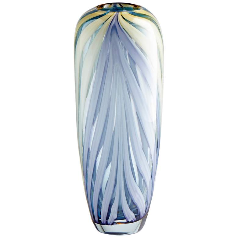 Image 1 Cyan Design Rhythm 14 1/4 inch High Purple and Yellow Glass Vase
