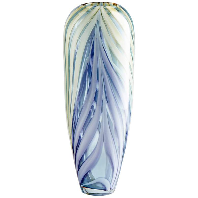 Image 1 Cyan Design Rhythm 18 1/4" High Purple and Yellow Glass Vase