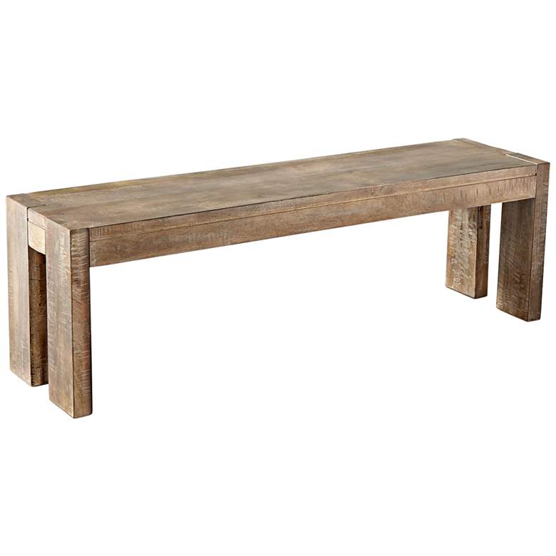 Image 1 Cyan Design Segvoia 58" Wide Weathered Pine Wood Rectangular Bench