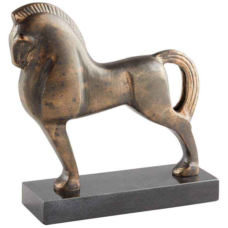 Image 1 Cyan Design Sinon 10" High Trojan Brass Finish Horse Sculpture