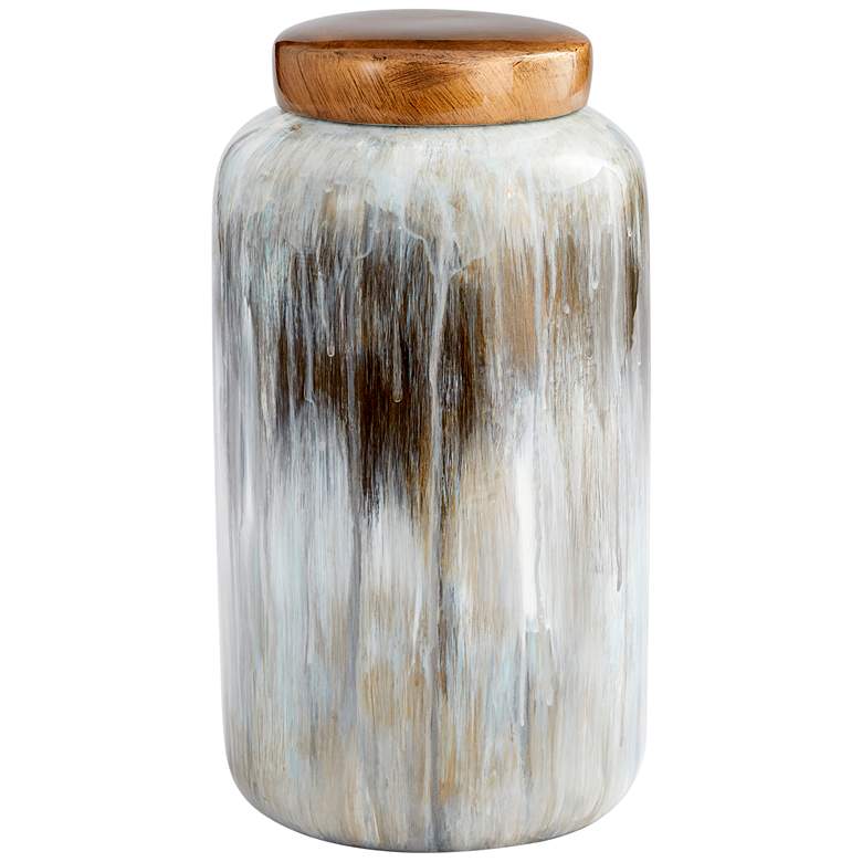 Image 1 Cyan Design Spirit Drip Container Olive Glaze-Small
