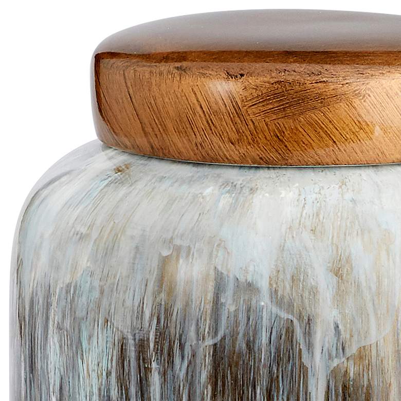 Image 2 Cyan Design Spirit Drip Container Olive Glaze-Small more views