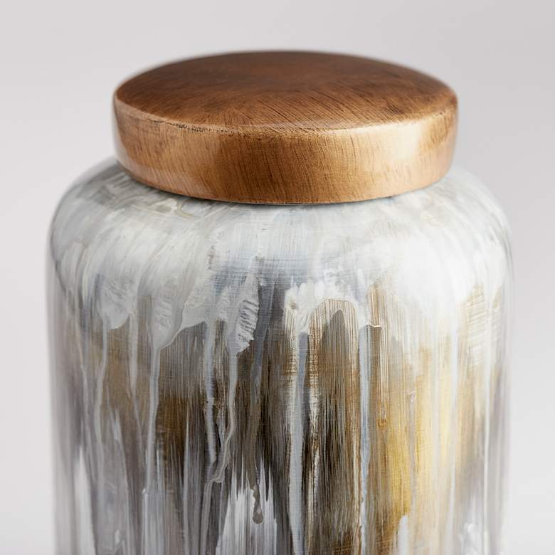 Image 3 Cyan Design Spirit Drip Container Olive Glaze-Small more views