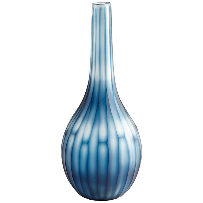 Image 1 Cyan Design Tulip 16 inch High Blue Glass Vase