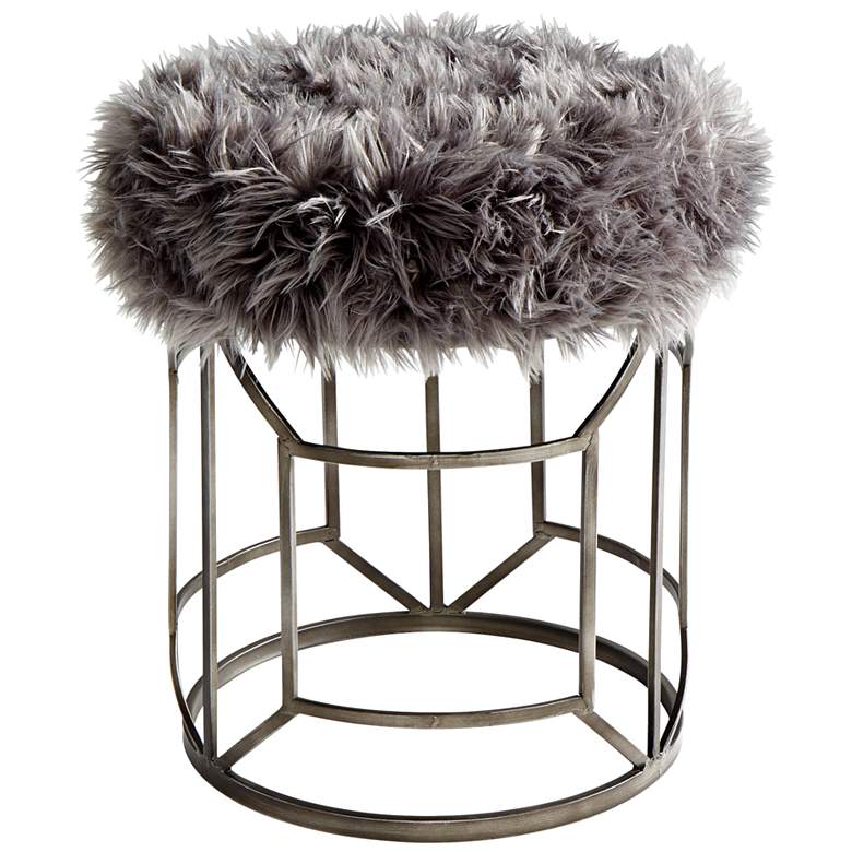 Image 1 Cyan Design Ushanka 21 3/4" Graphite and Gray Accent Stool