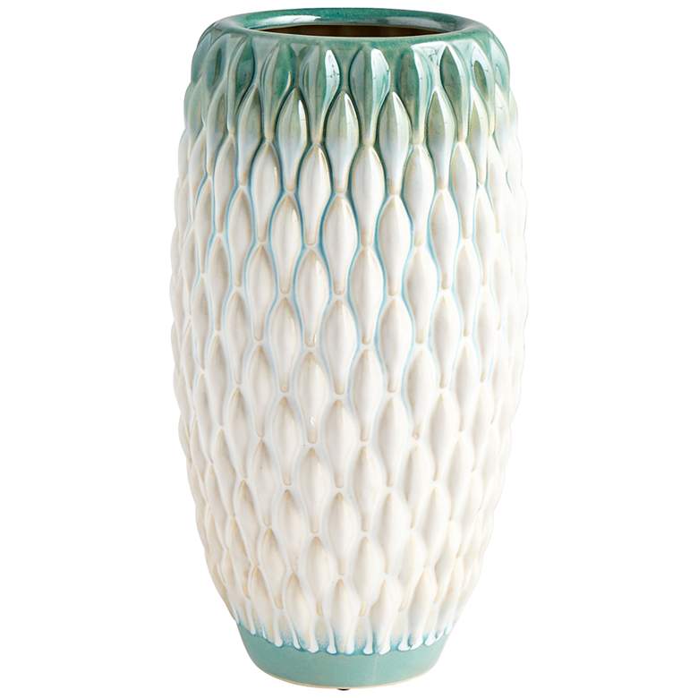 Image 1 Cyan Design Verdant Sea 12 3/4 inchH Green/White Ceramic Vase