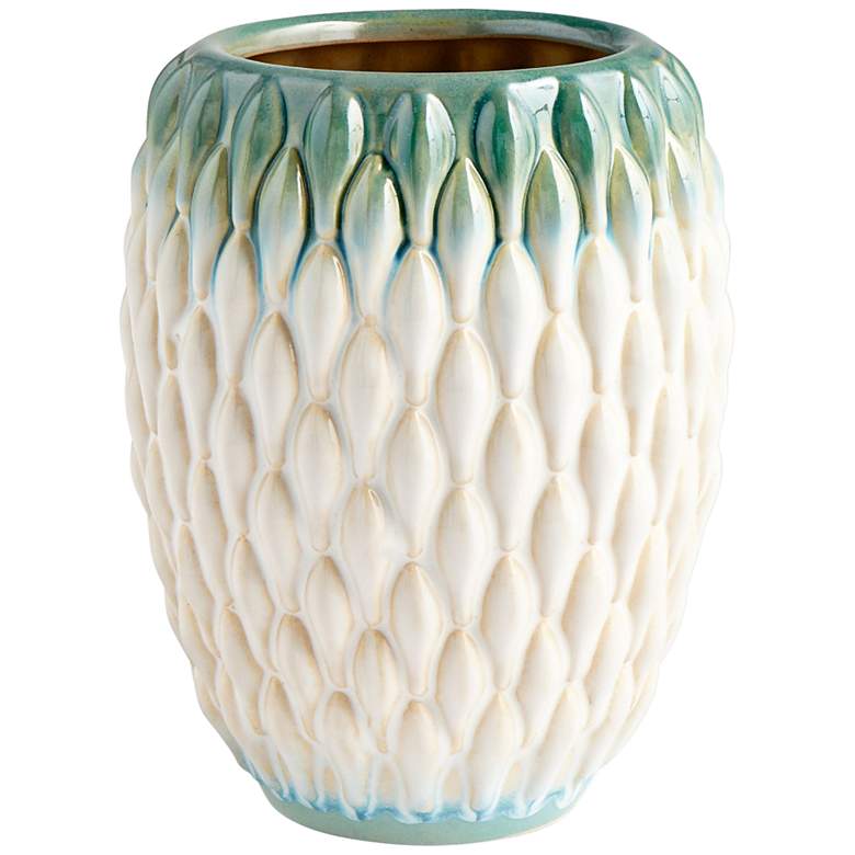 Image 1 Cyan Design Verdant Sea 8 inchH Green and White Ceramic Vase