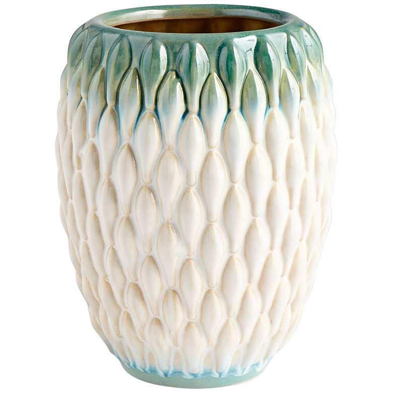 Image 1 Cyan Design Verdant Sea 8"H Green and White Ceramic Vase