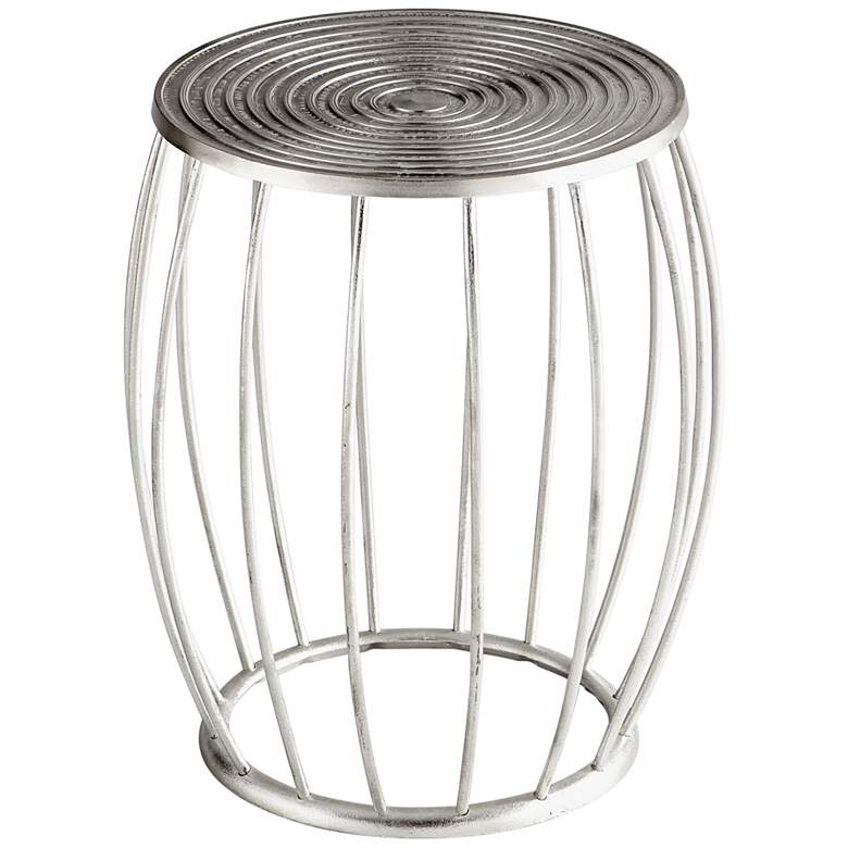 Image 1 Cyan Design Zodiac 21 1/4" Silver Aluminum Accent Stool