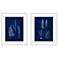 Cyanotype Ferns 22" High 2-Piece Framed Wall Art Set