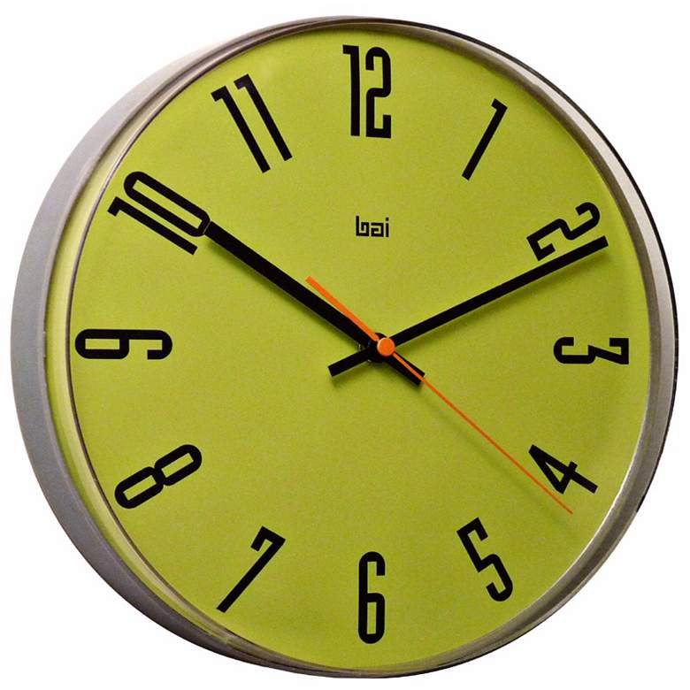 Image 1 Cyber Chartreuse 11 inch Wide Lucite Wall Clock