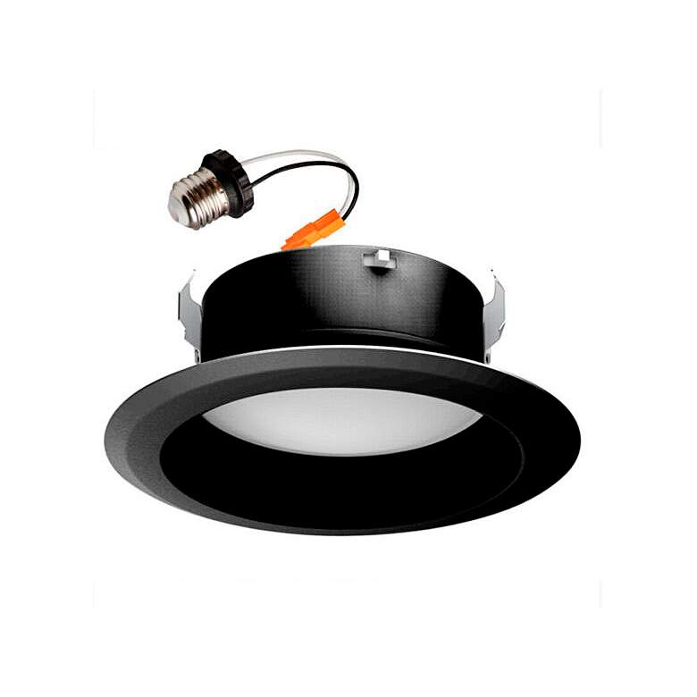 Image 1 Cyber Tech 4" Black Round Smooth LED Retrofit Trim