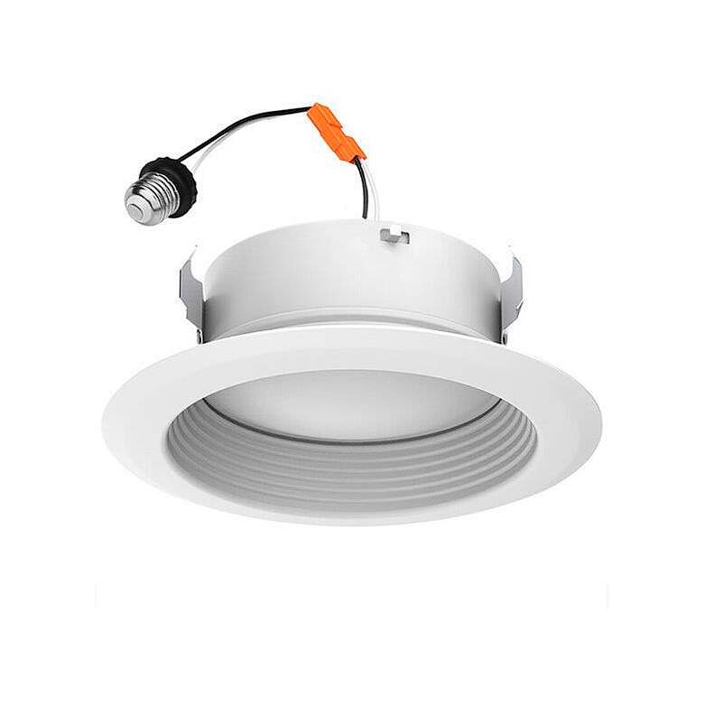 Image 1 Cyber Tech Debra 4" White Round Baffle LED Retrofit Trim