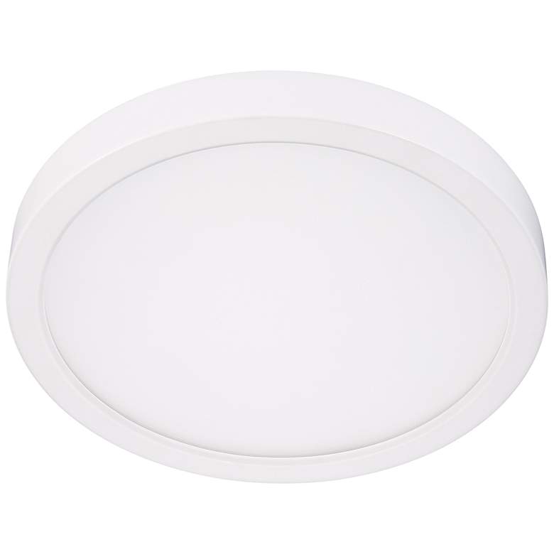 Image 2 Cyber Tech Disk 12 inch Wide White Round Flushmount LED Ceiling Light