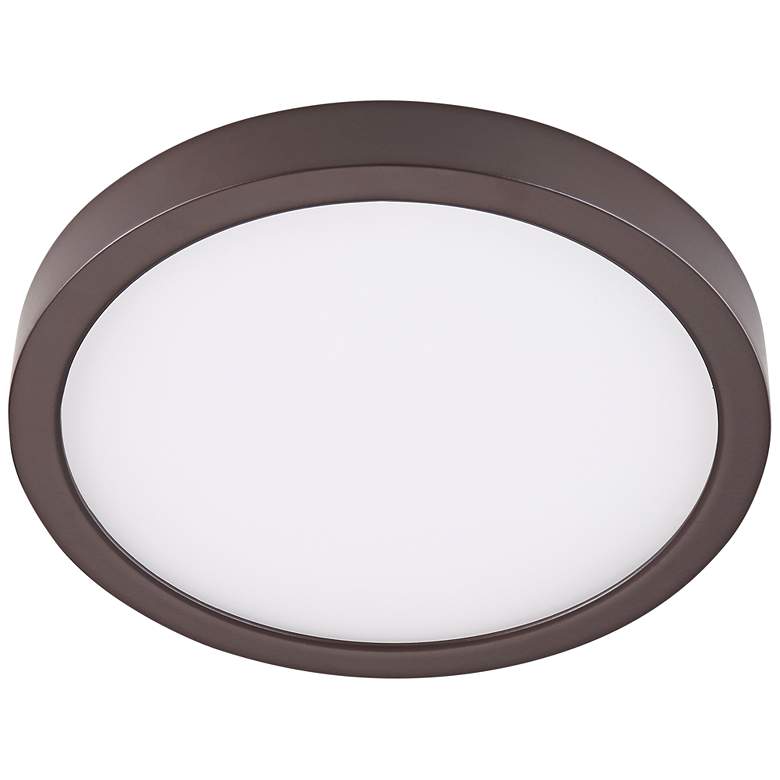 Image 2 Cyber Tech Disk 8 inch Wide Bronze Round LED Indoor-Outdoor Ceiling Light