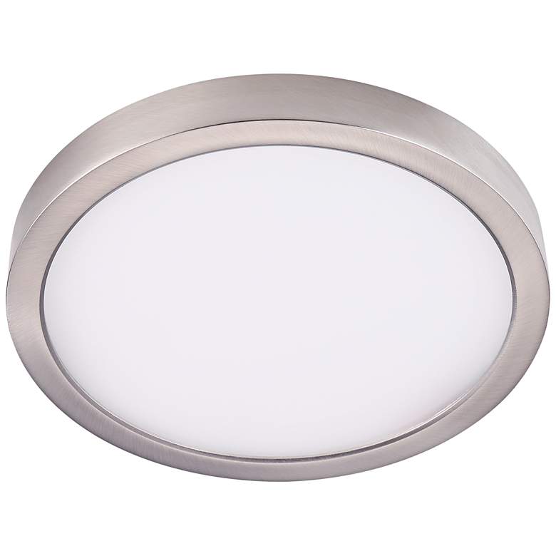 Image 2 Cyber Tech Disk 8" Wide Nickel Round LED Indoor-Outdoor Ceiling Light