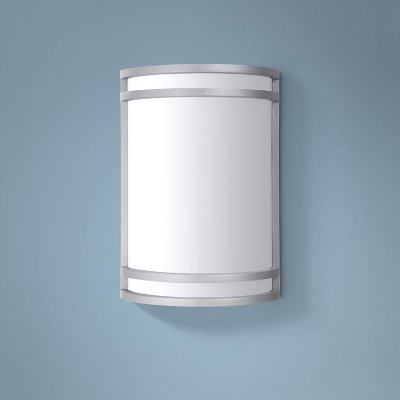 Image 1 Cyber Tech Saturn 10" High Satin Nickel LED Wall Sconce