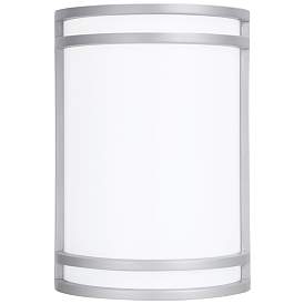 Image1 of Cyber Tech Saturn 10"H Satin Nickel LED Outdoor Wall Light