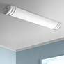 1_Cyber Tech Saturn 48" Wide Satin Nickel LED Puff Ceiling Light