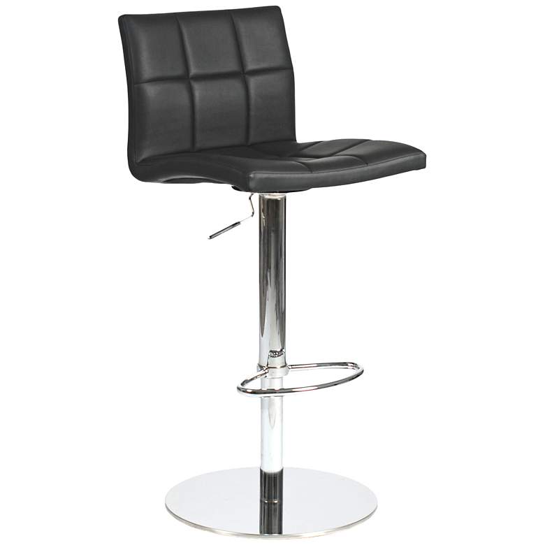 Image 1 Cyd Black Faux Leather Adjustable Bar or Counter Stool